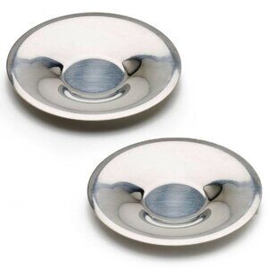Breville Stainless Steel Expresso Saucers Plates Silver Metal Coffee Drinks